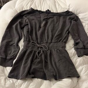 Dolls Kill Gray Long-Sleeve Sweater Dress